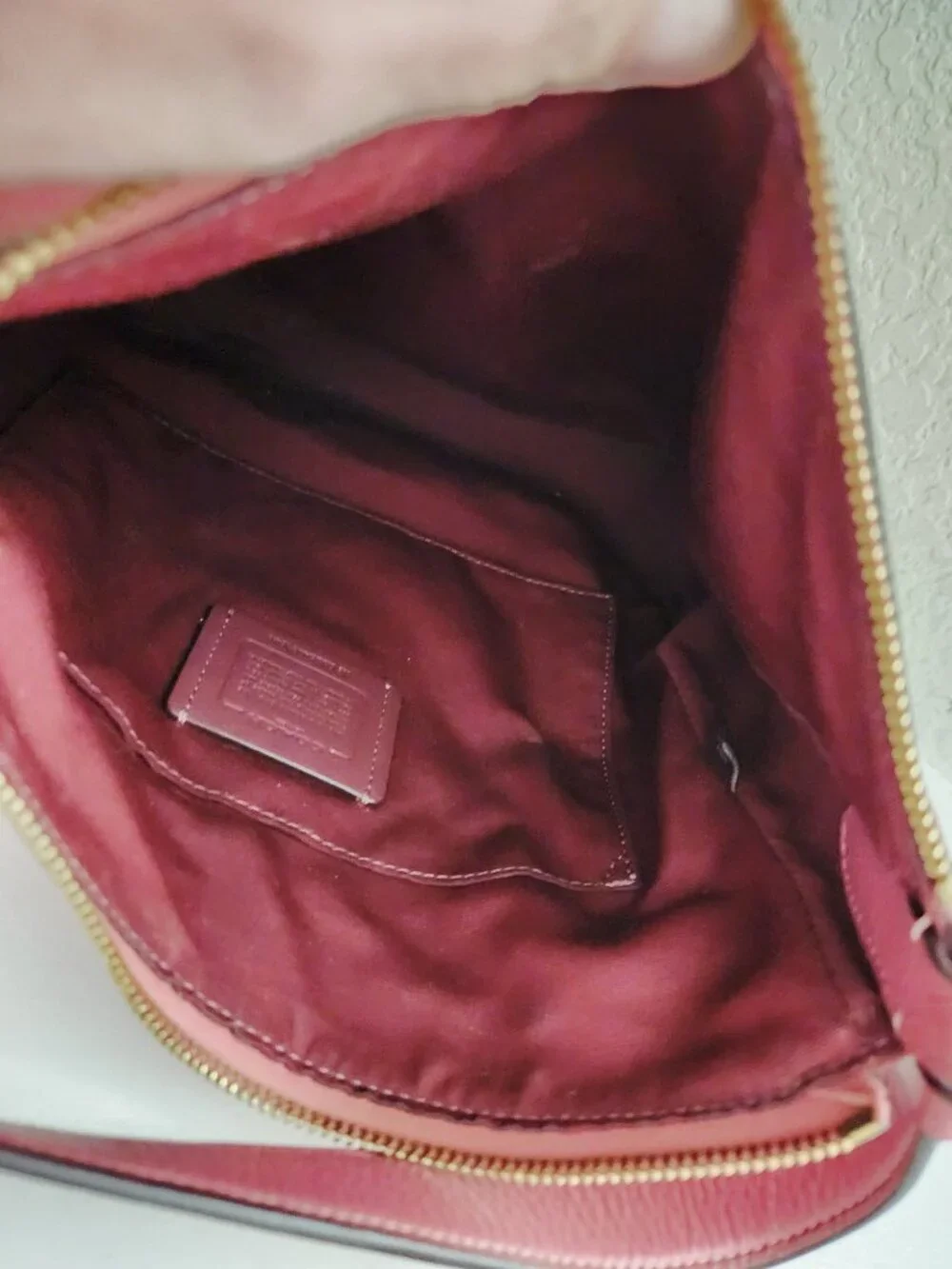 Coach Ellie Strawberry/Pink Leather Shoulder Bag Purse